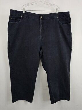 Harbor Bay Men's Black Denim Big & Tall Straight Leg Jeans, Sz 54 x 28